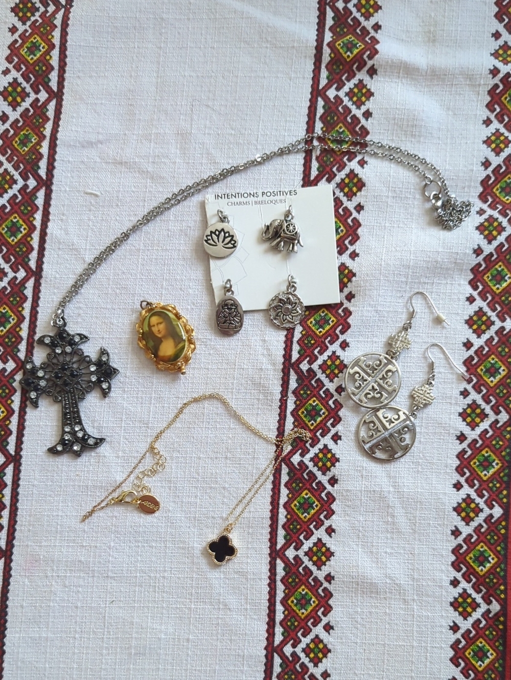 Silver Tone Charm Earrings and Mixed Jewelry Bundle